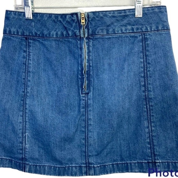Free People  Zip to It Denim Jean Mini Skirt in Chloe Size 8 - Picture 7 of 9